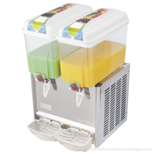 Spraying 12 Liters Juice Dispenser Machine, Double Tank Hot / Cool Beverage Dispenser For Cafeteria